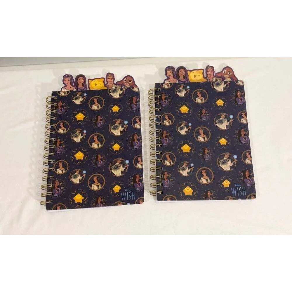 Disney Wish Spiral Journal with Character Tabs 80 Sheets Set of 2